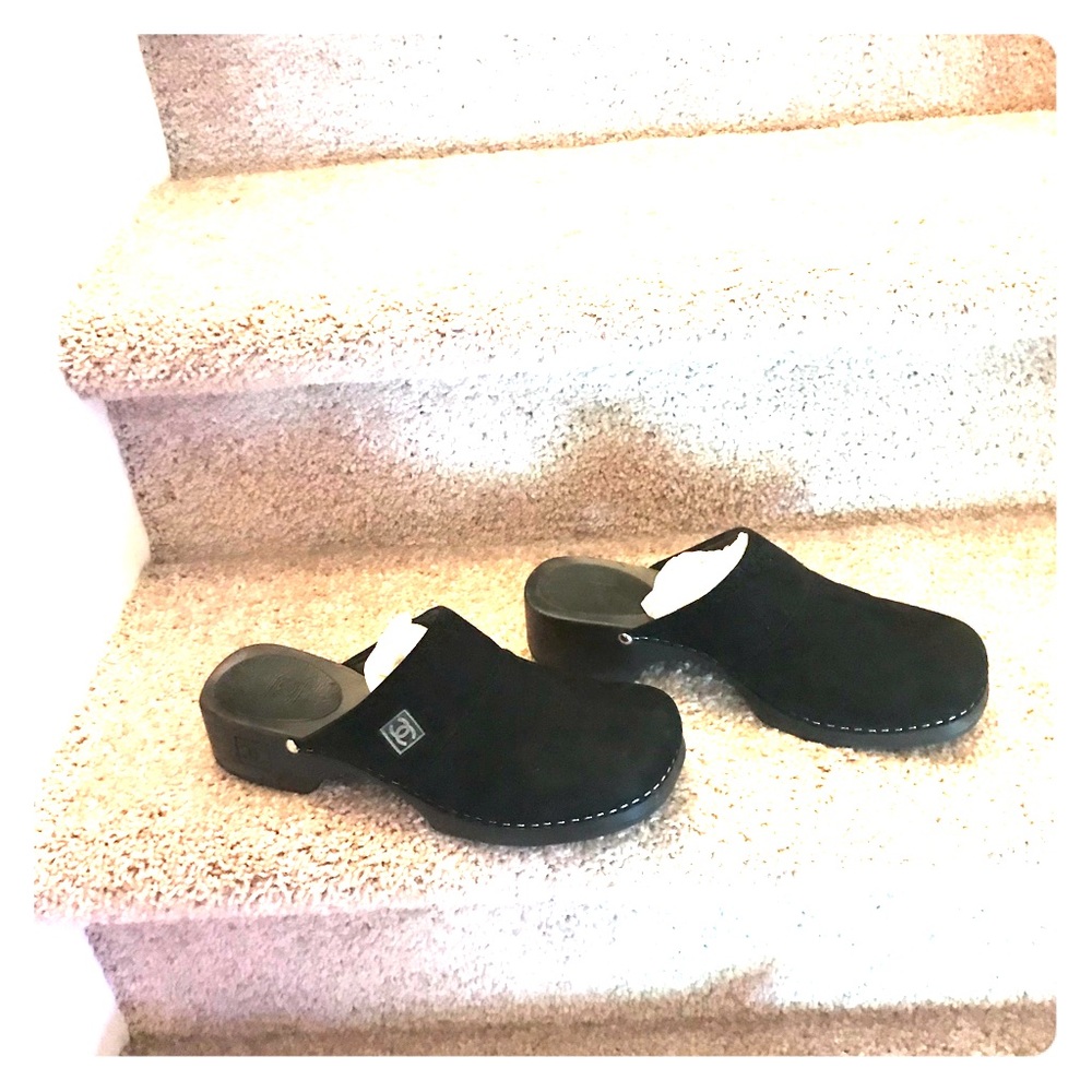 Authentic Chanel Black Suede Mules 
EU 40 / US 10